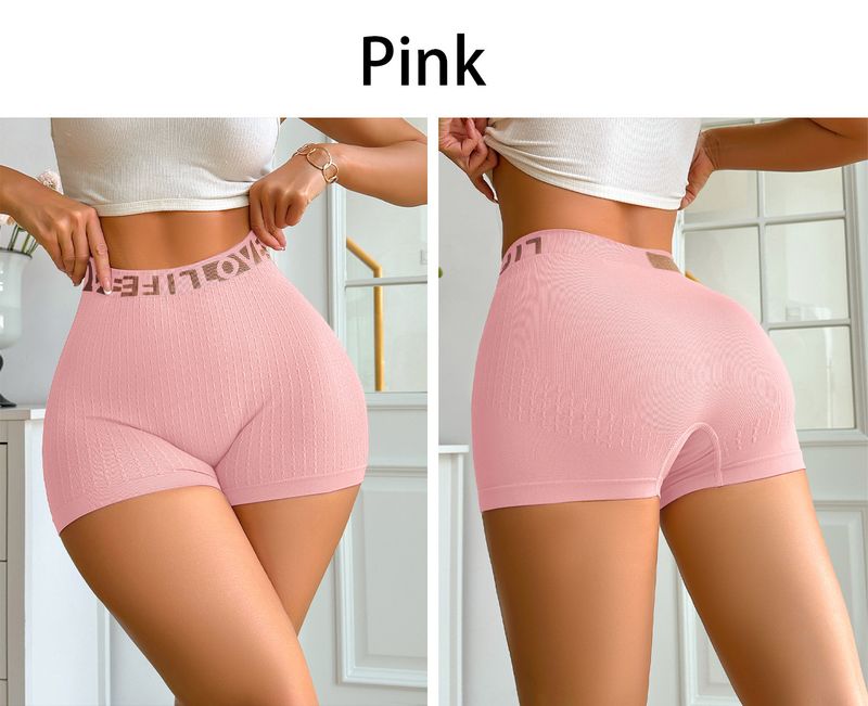 High Waist Women's Workout Shorts With LOVE Print - Seamless, Breathable & Anti-Slip Yoga Shorts For Running, Gym, Lounge_voghion.com