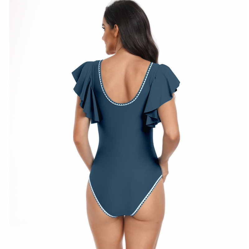 Maillot de bain une pièce sexy en dentelle feuille de lotus pour femme_voghion.com