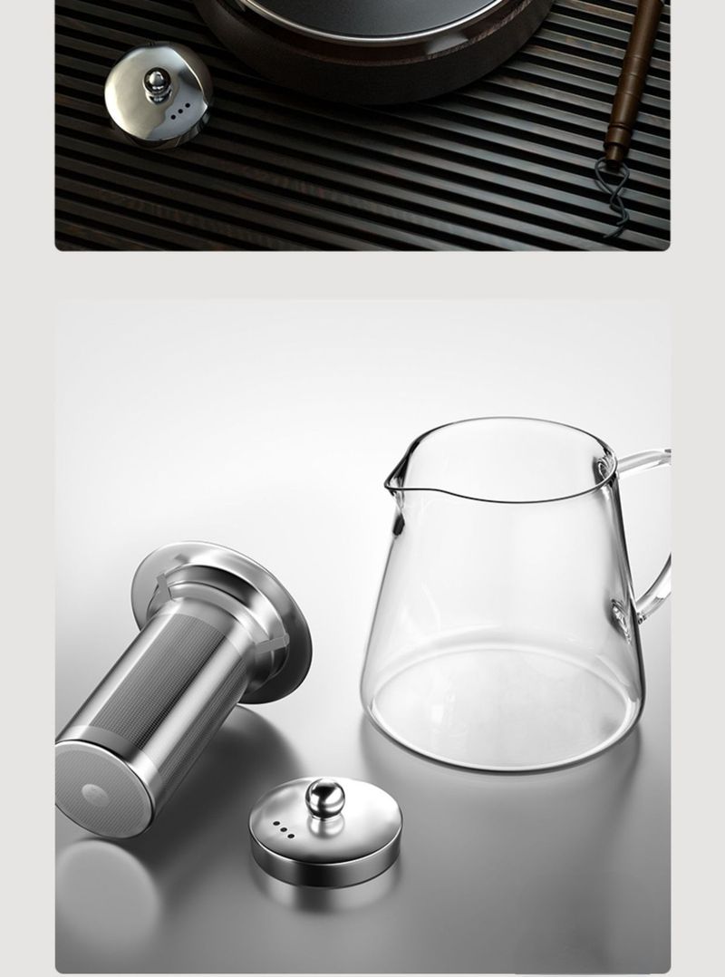 Heat Resistant Glass Teapot With Stainless Steel Tea Strainer Infuser Flower Kettle Kung Fu Teaware Set Puer Oolong Pot_voghion.com