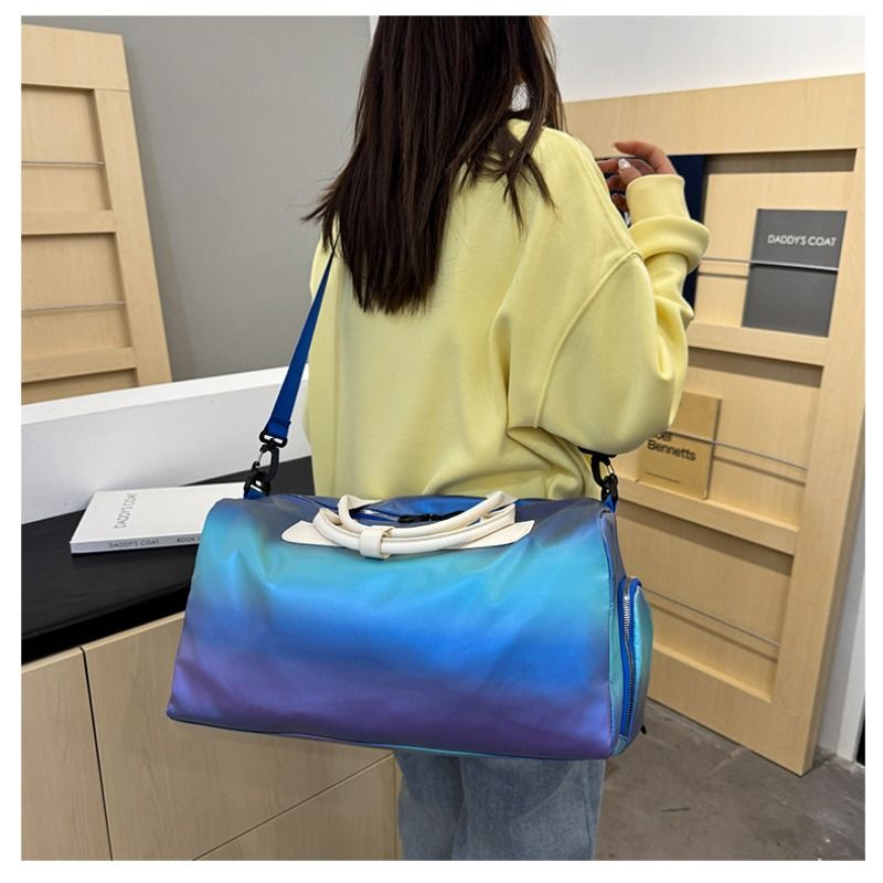 Gradient Color Travel Bag Unisex Lightweight Large Capacity Sports Fitness Bag For Short Trips With Dry And Wet Separation_voghion.com