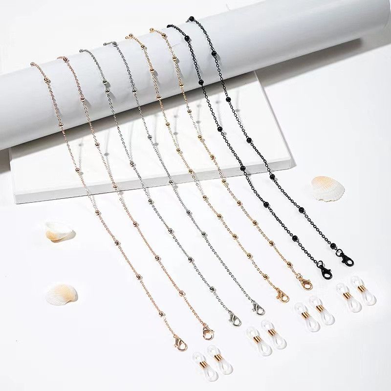New Glasses For Women High-end Metal Hanging Strap Non-slip Simple Beaded Chain Accessories_voghion.com