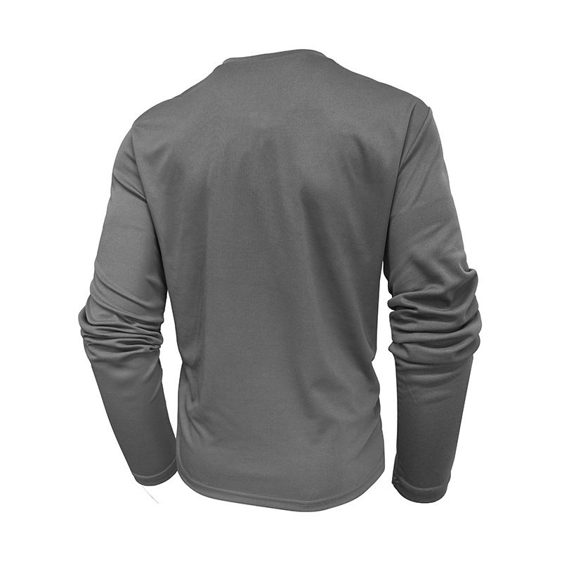 Herbst männer Henry Shirt Langarm T-shirt Atmungsaktiv Cool Bulk_voghion.com