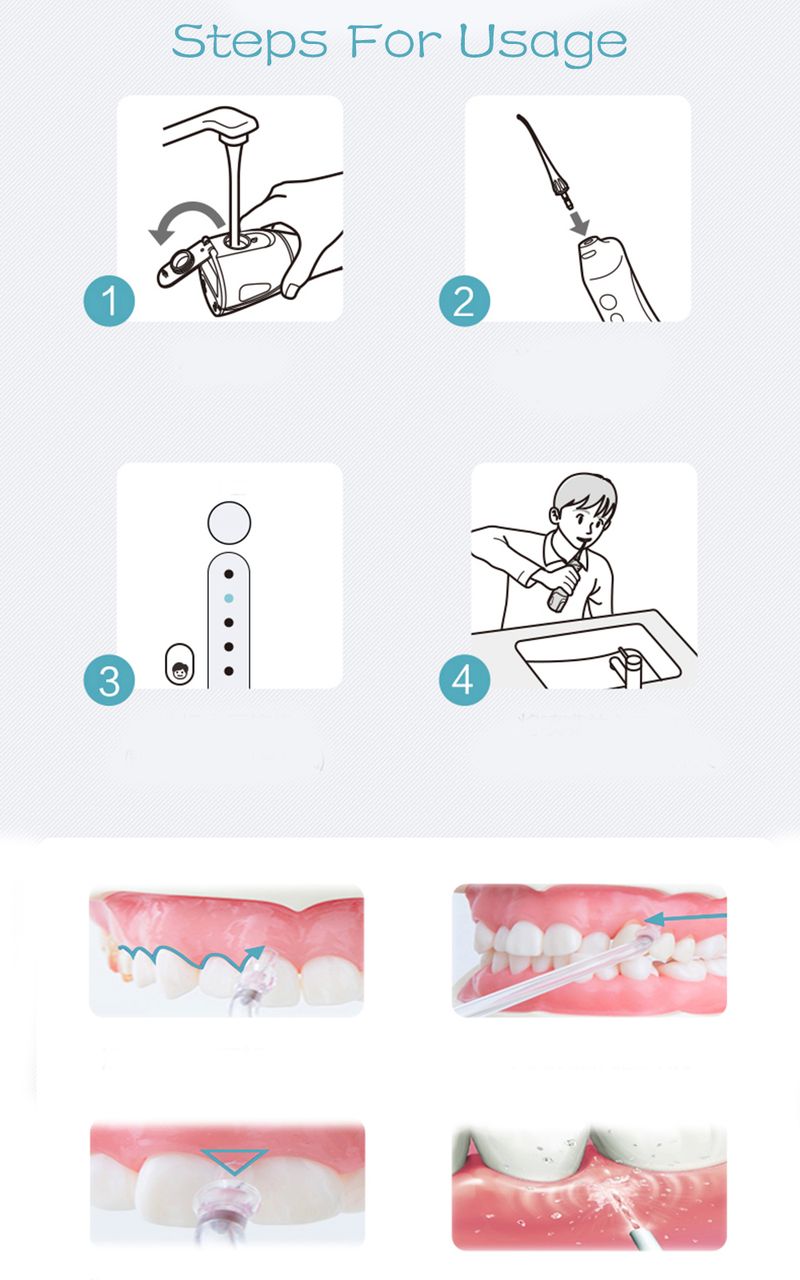 Portable Oral Irrigator Waterproof Irrigador 350ML Dental Water Flosser Teeth Cleaner USB Rechargeable Waterpulse Wash Bag_voghion.com
