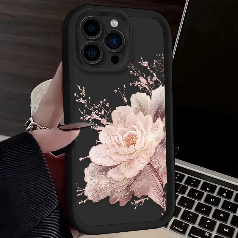 Beautiful Lotus Flower Case For IPhone 16 15 14 13 12 11 Pro Max X XS X S Max XR SE 2020 7 8 Plus Printing Soft Silicone Cover_voghion.com