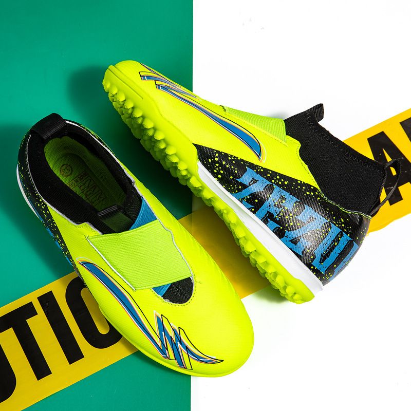 Scarpe da calcio con lacci senza lacci, tacchetti da calcio slip-on, suola in gomma TF, scarpe da allenamento in erba sintetica per scuola primaria e secondaria_voghion.com