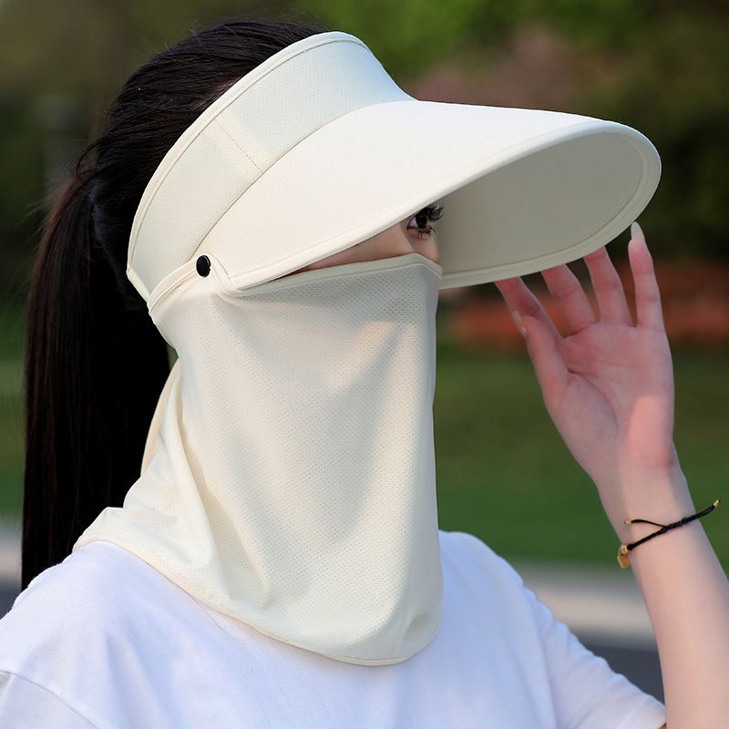Women's Wide Brim UV Sun Hat - Cooling Fabric With Detachable Neck Cover For Cycling & Travel_voghion.com