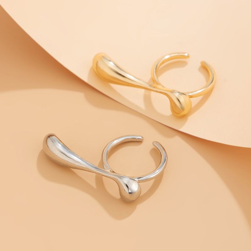 Hot sales Unusual unusual cutting geometrically smooth metal large French rings, new fashion, simple artificial rings_voghion.com