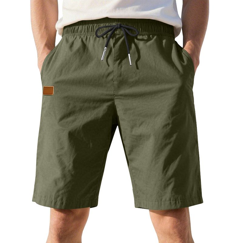 Pantalones de playa para hombre, de verano, informales, ligeros y lujosos, de cinco puntos, con cordón cruzado, talla grande_voghion.com