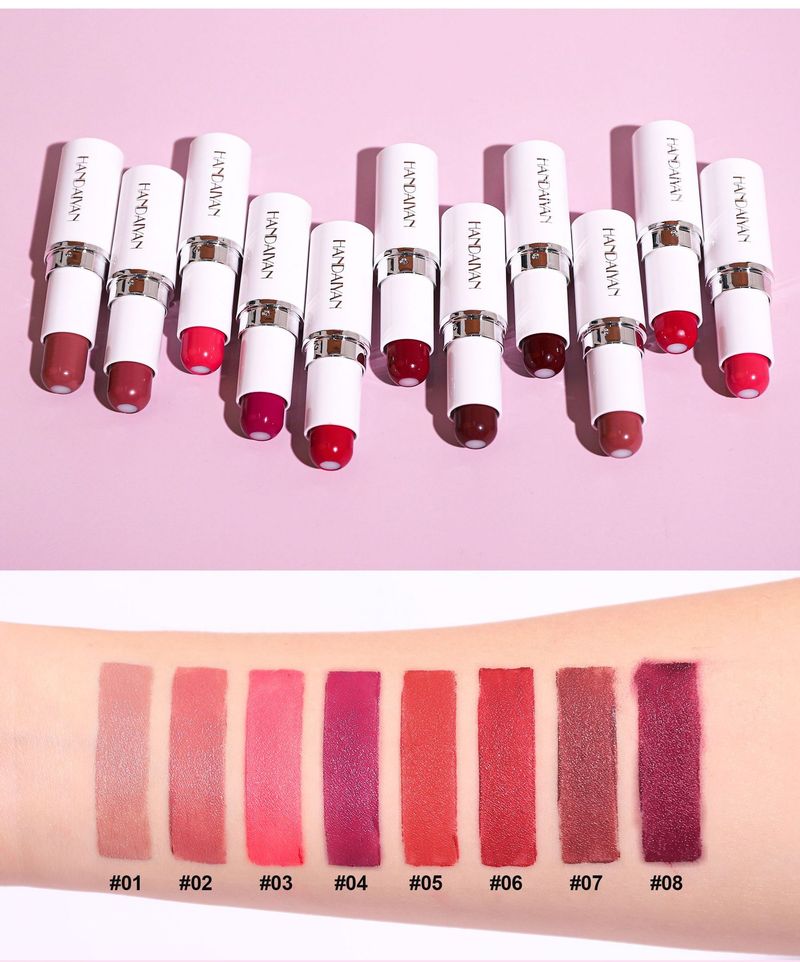 Han Daiyan handaiyan cross-border new two-in-one lipstick matte moisturizing 8-color sandwich lipstick_voghion.com