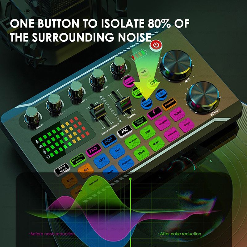 F998 Universal Mobile Phone And Compuer Sreamer Full Se New Sound Card Live Sreaming Ki Microphone Singing_voghion.com
