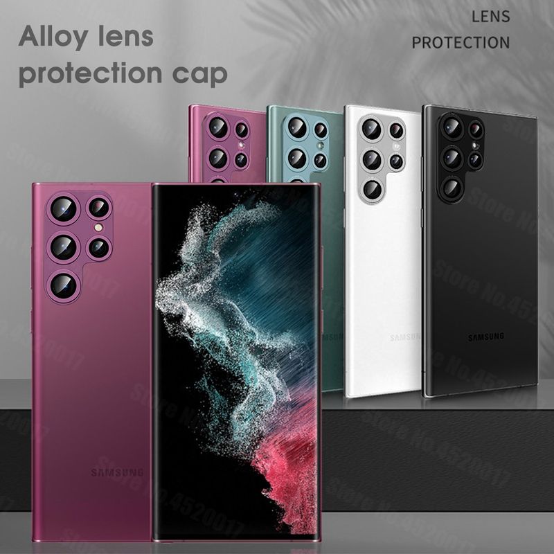 Carcasă cu inel metalic pentru lentilă de cameră pentru Samsung Galaxy S22 Ultra, protectoare pentru cameră, lentilă pentru Galaxy S22 Ultra, sticlă pentru Samsung S_voghion.com