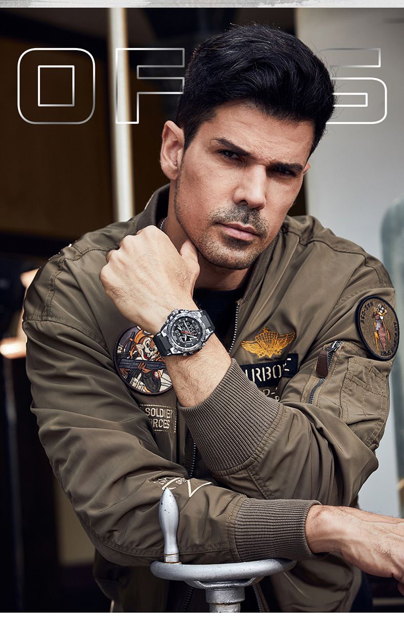 Men's Digital Watch Dual Display Trend Multi-functional Student Watch Outdoor Sports Watch_voghion.com