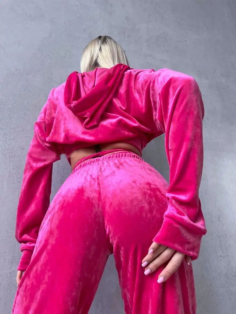 Women's Clothing Casual Zip-Up Hoodie & Jogger Set - Solid Color Streetwear Two-Piece Outfit With Drawstring & Elastic Waistband (Army Green)_voghion.com