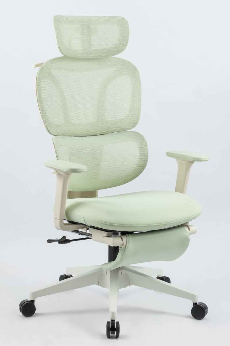 Ergonomic Office Chair With Footrest, High Back Computer Office Chair With Dynamic Lumbar Support, 2D Headrest, 2D Armrest, Sponge Seat, Mesh Home Office Desk Chair For Adults, GREEN_voghion.com