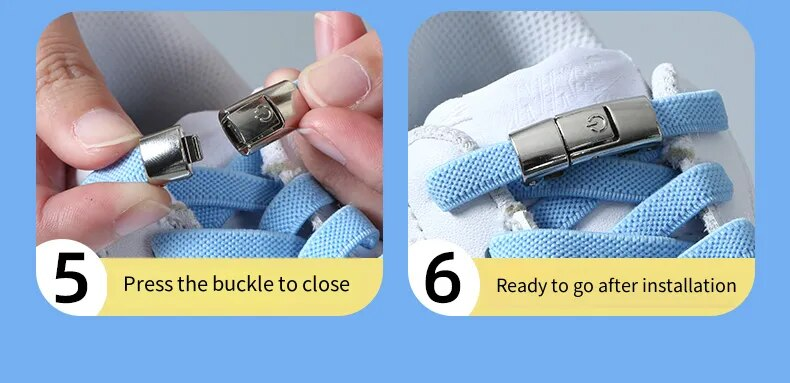 Nuovi Lacci Press Lock senza lacci Lacci elastici Sneaker 8MM Lacci piatti allargati senza lacci Lacci per scarpe per bambini per adulti per_voghion.com