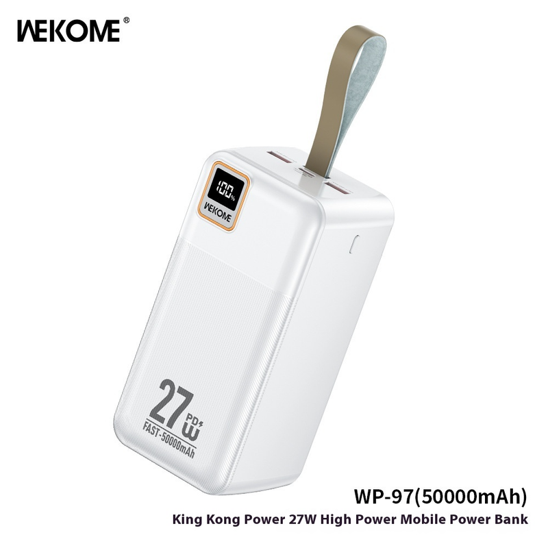 WEKOME Diamond Power Bank 100.000 mAh, tragbares 27-W-PD-Schnellladegerät mit LED-Licht, Notfall-Akkupack für den Außenbereich für Campingreisen, hohe Kapazität_voghion.com