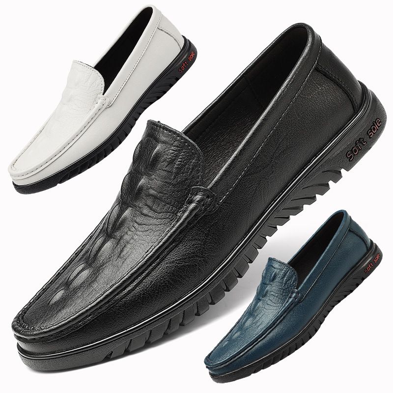 Lässige Herrenschuhe aus Leder mit Krokodilmuster, weiche Sohle, bequeme Überschuhe, bequeme Mützen, Fahrschuhe, Dad-Schuhe_voghion.com