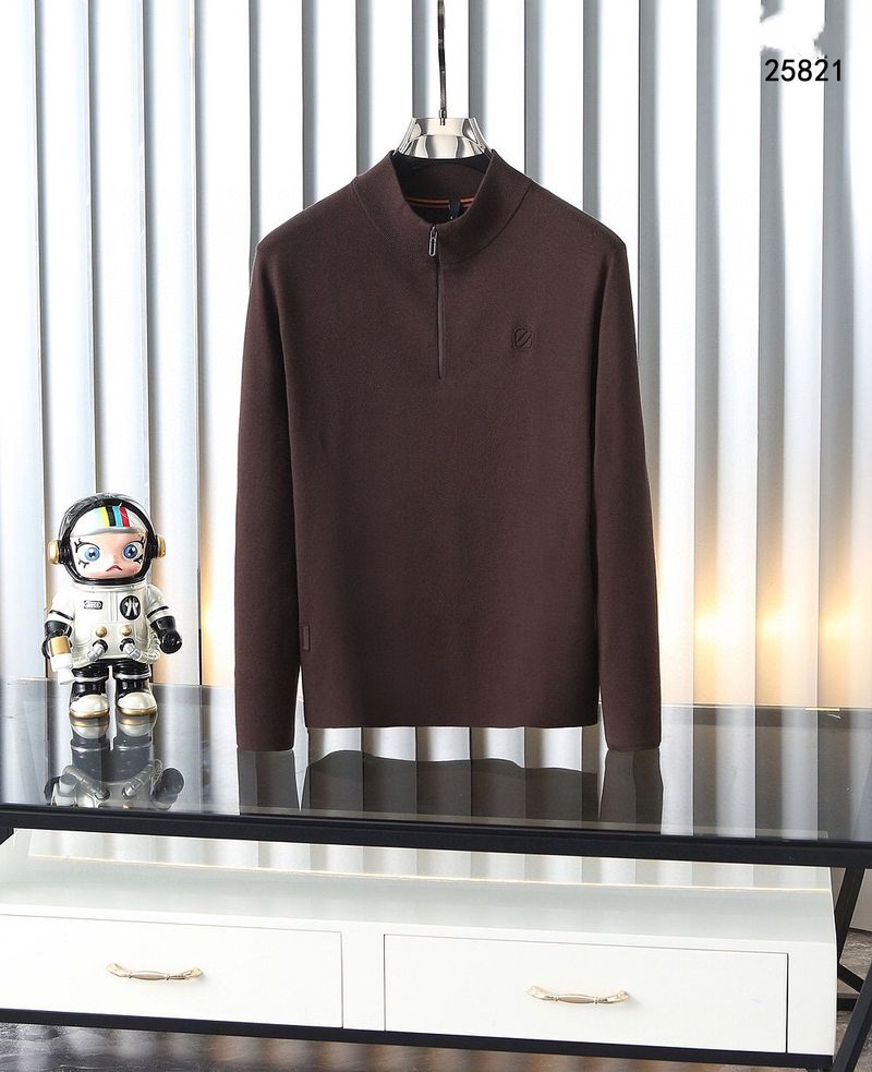 Z Brand Simple And Stylish! Wool Blend Stand Collar Men's Business Casual Pullover Knit Half-Zip Sweater_voghion.com