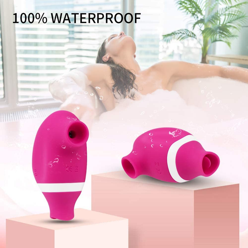 Succhiare Leccare 2 in 1 Vibratore per Clitoride per Donne Coppia Clitoride Succhiatore Lingua Stimolatore Orale Pompino Capezzoli M2023_voghion.com
