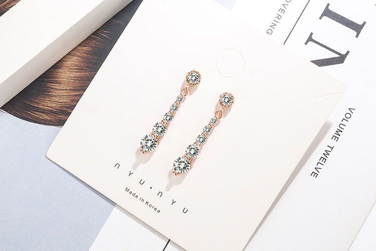 Earrings water drop zircon ear wire simple temperament female earrings_voghion.com