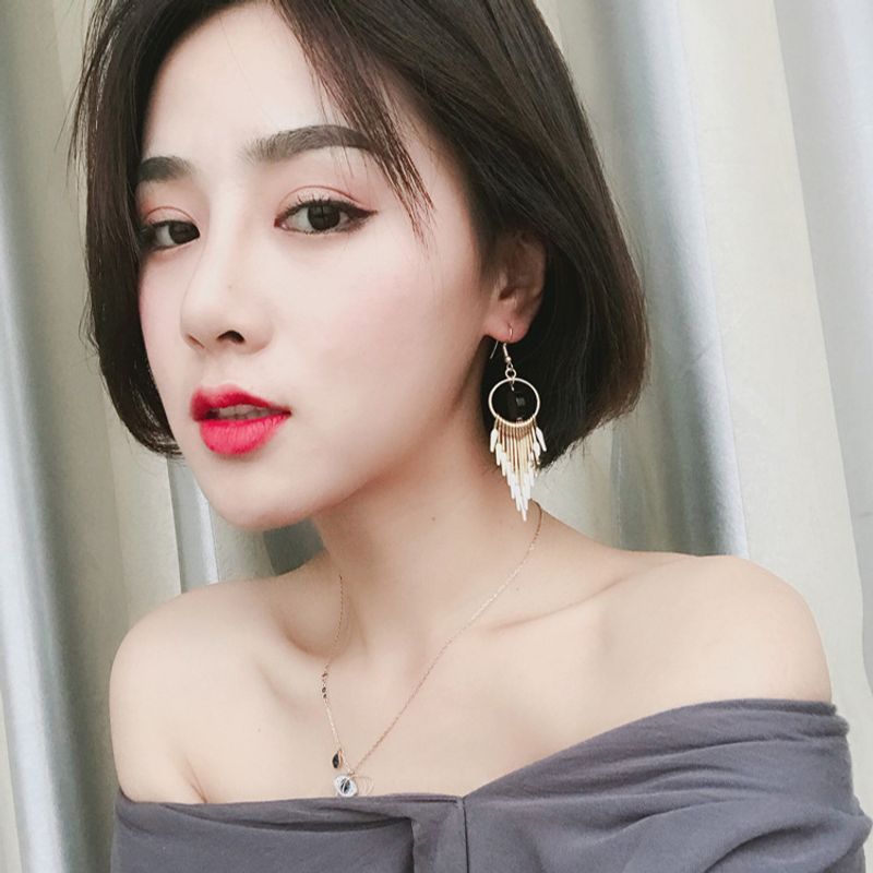 Women's Earrings Long, Versatile Hook Style, Simple, Super Fairy, Fashionable, Retro, Trendy, Exaggerated Korean_voghion.com