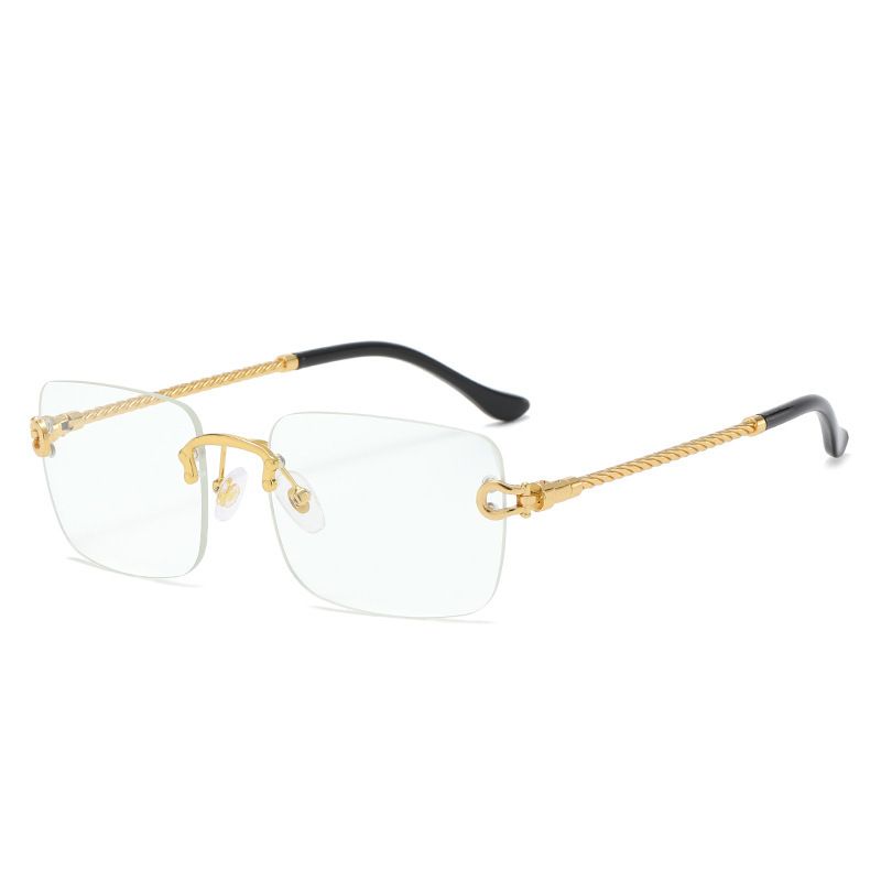 VOOTHOST Nieuwe Randloze Rechthoekige Vintage Metalen Zonnebril Mode Frameloze Getinte Brillen Tinten Voor Vrouwen Mannen VB051_voghion.com