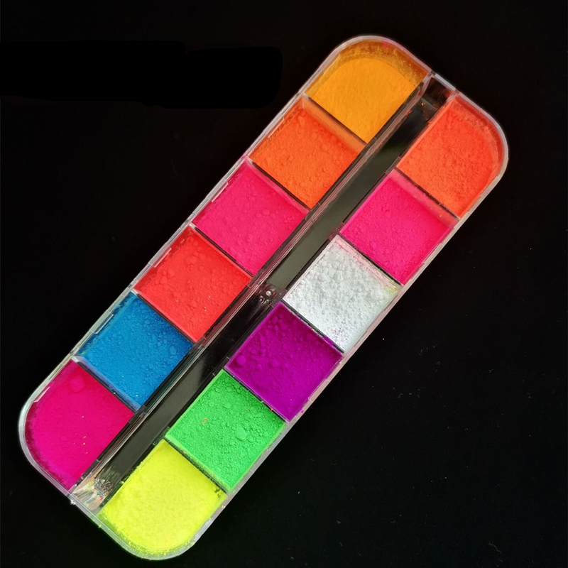 Colors Matte 12 Neon Eyeshadow Palette Fluorescent Pigment Metallic Makeup Palette Glitter Eyeshadow Palette_voghion.com