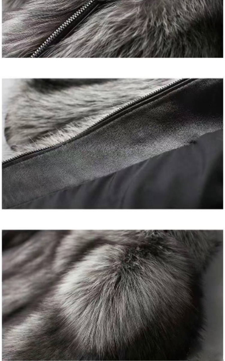 Herrenbekleidungsmantel Kurzer Herbst-Winter-warmer Silberfuchsmantel Herren-Freizeitjacke aus Leder_voghion.com