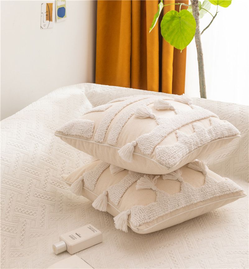 Copricuscino per divano con ricamo geometrico in velluto tridimensionale in stile nordico, decorazione per la casa, federa con ricamo trapuntato_voghion.com