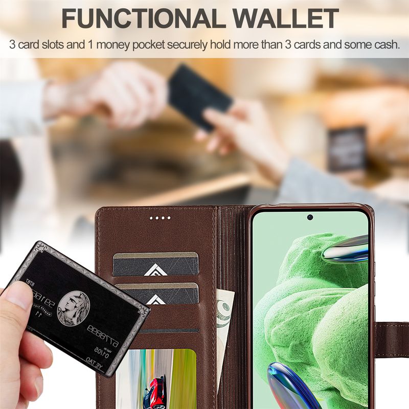 Husă din piele pentru Xiaomi Redmi Note 14 13 12 13C 14C 14R A3 A4 Plus POCO C61 C75 C65 X6 X5 M6 Pro 4G 5G portofel cu suport pentru carduri_voghion.com