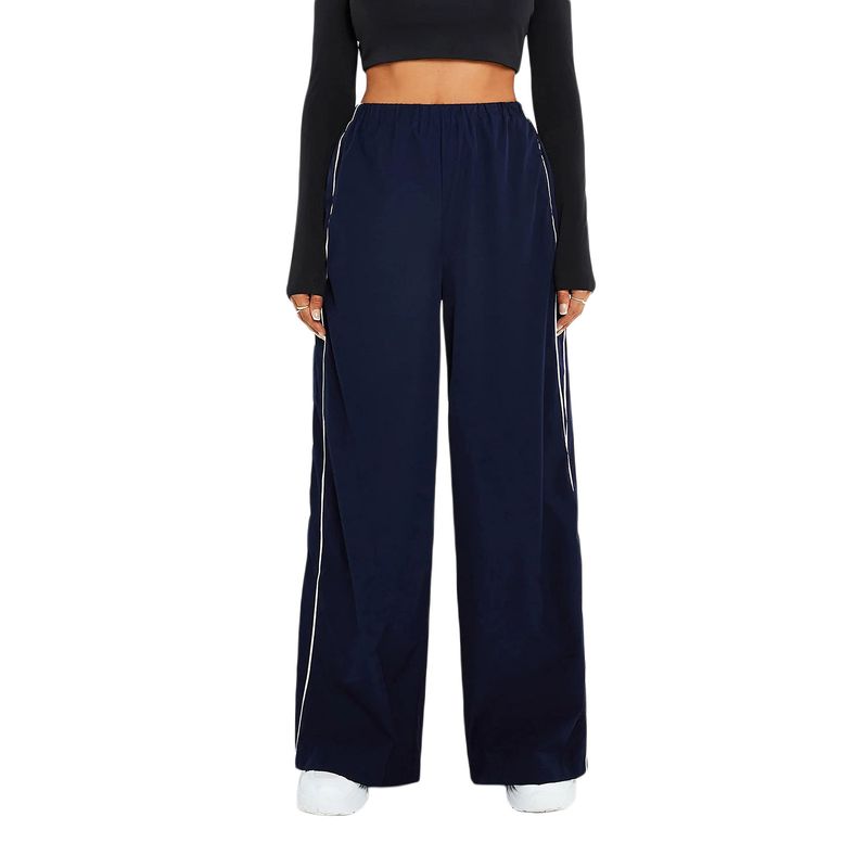 European And American New Personalized Two Side Drawstring Leisure Elastic Waist Multi Color Long Pants_voghion.com