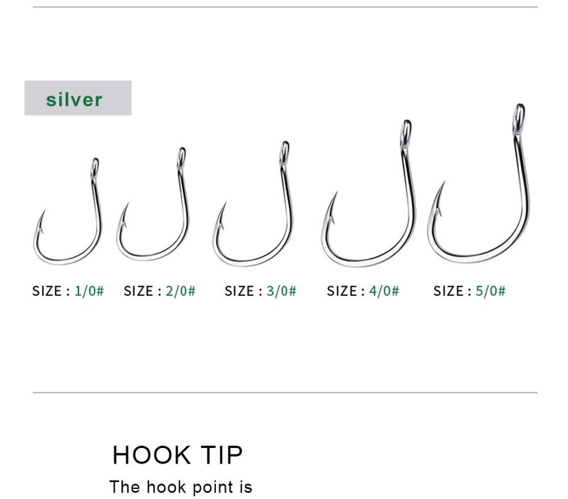 Stacheldraht High Carbon Steel Single Sea Slow Jigging Hook Bootshaken mit Loch und Schlaufe Angelzubehör_voghion.com