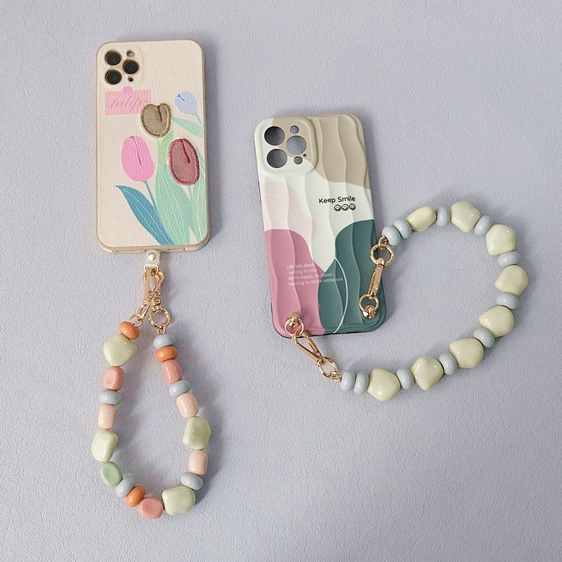Fashionable Personality Beaded Handmade Color-Block Resin Bag Handheld Acrylic Bead Decorative Chain_voghion.com