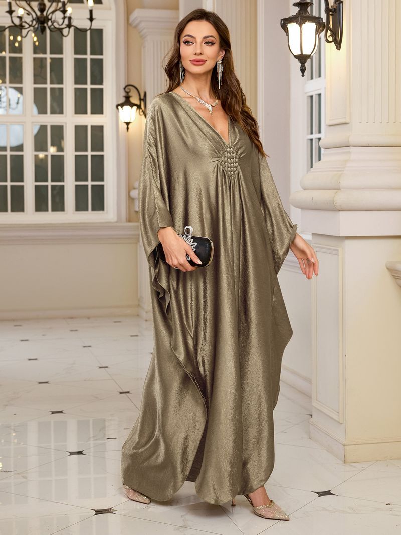 Vêtements pour femmes en polyester doré, robe ample grande taille, veste de plage, robe longue, couverture extérieure de bikini_voghion.com