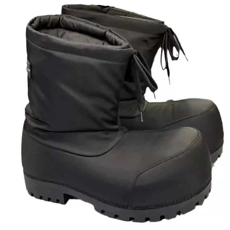 ShoeGlobe 2024 Winter New Drawstring Big Head Snow Unisex Outdoor Thick Sole Ski Cute And Warm Height Increasing Moon Boots_voghion.com