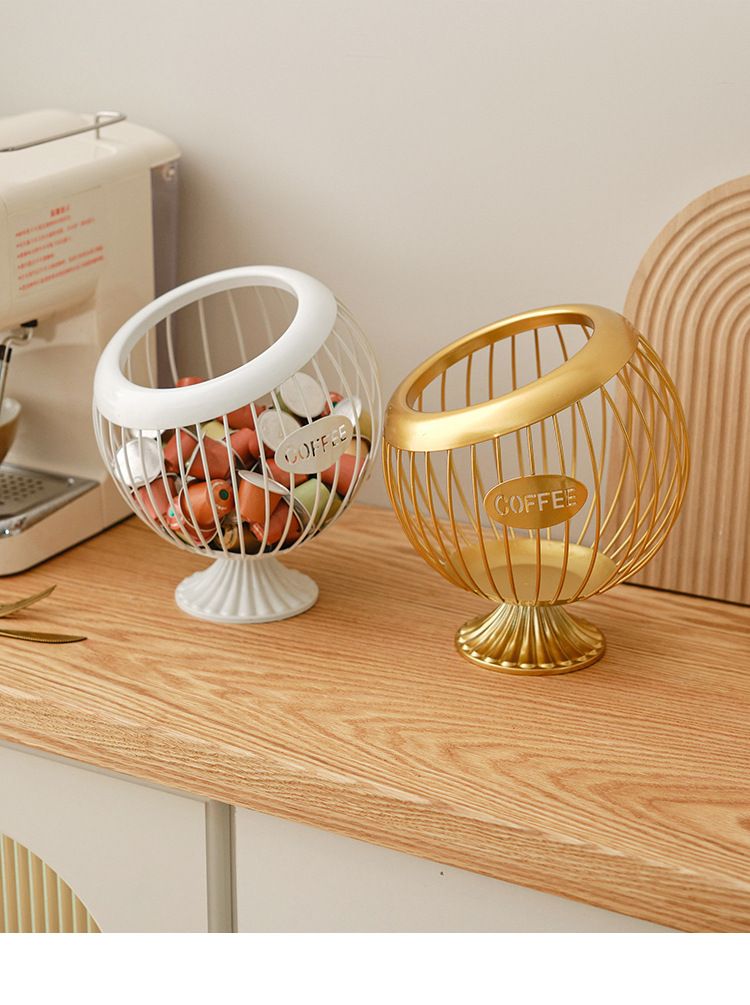 Kreativer Obstkorb aus Eisen, Organizer für Kaffeekapseln, blauer Snackkorb, Aufbewahrungskorb für Trockenfrüchte, diagonaler Korb, Haushaltswaren_voghion.com