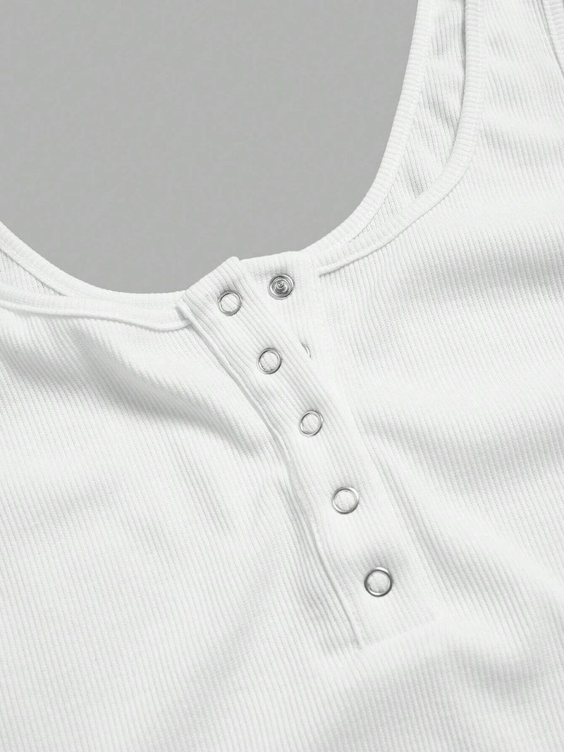 Damenbekleidung 2-teiliges Damen-Set, einfarbig, Weste, Oberteil, Hosenträger, Hose mit weitem Bein, Alltag, Freizeit_voghion.com