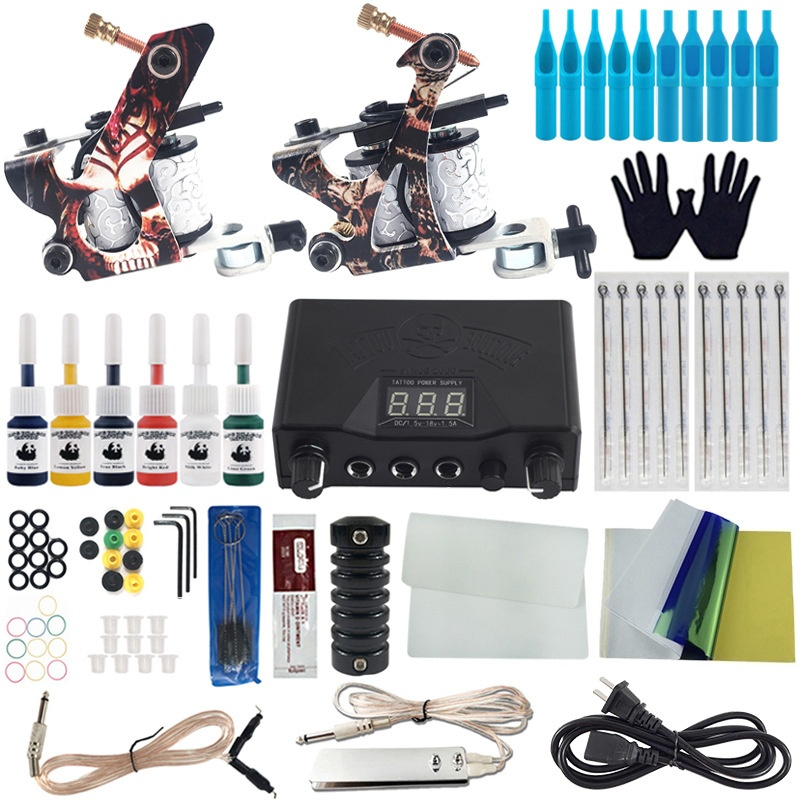 Ou Liang Equipment Skull Double Hine Supplies Beginner Tattoo Set_voghion.com