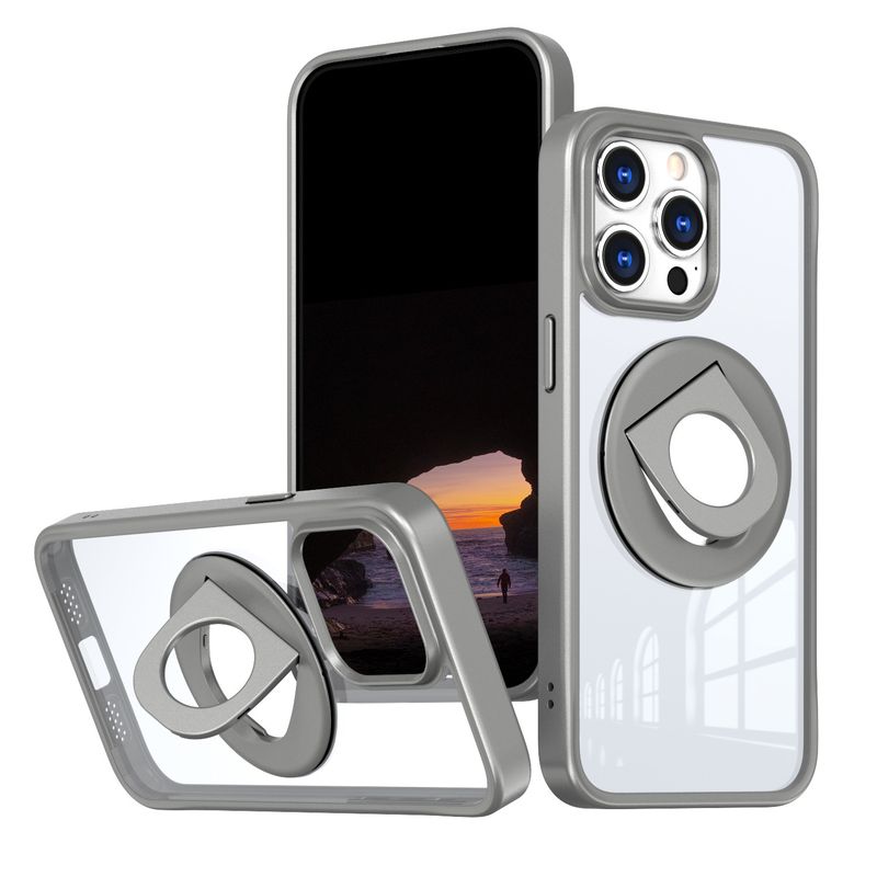 Phone Case & Covers For Mobile Phone Case Transparent Acrylic Magnetic Rotation G PLAY Ring Case_voghion.com