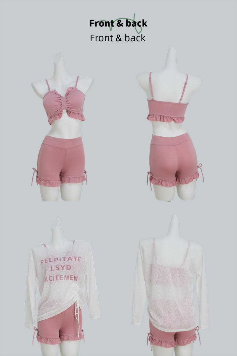 Maillot de bain deux pièces pour femme, style conservateur, idéal pour les vacances dans les sources chaudes._voghion.com