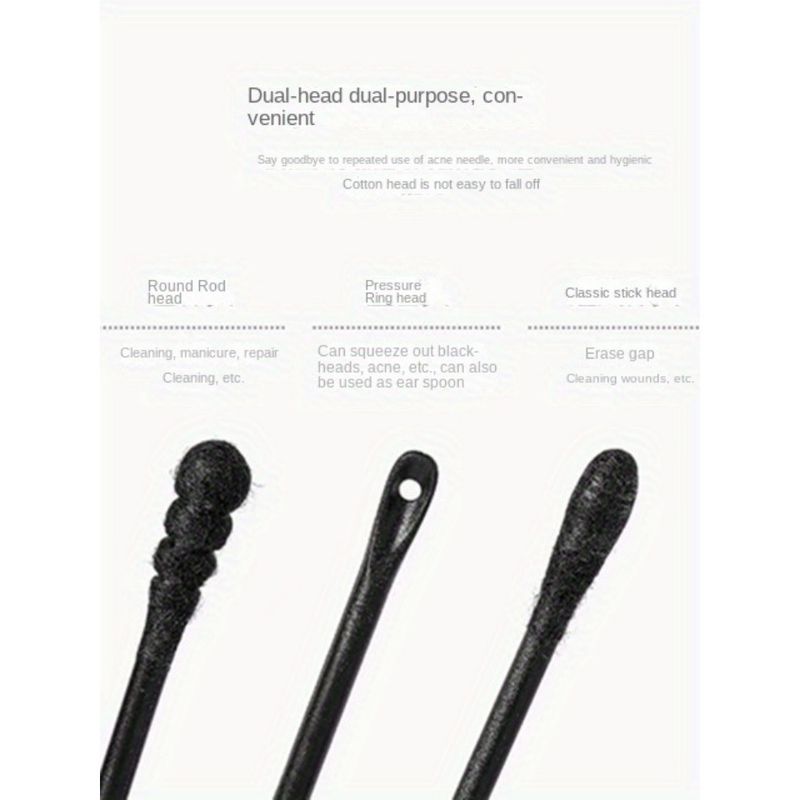 100/300/500/1000 Stück 50/100er-Set Wattestäbchen für präzises Make-up, Augenbrauen- und Wimpernkunst – Einweg, Beauty Essentials_voghion.com