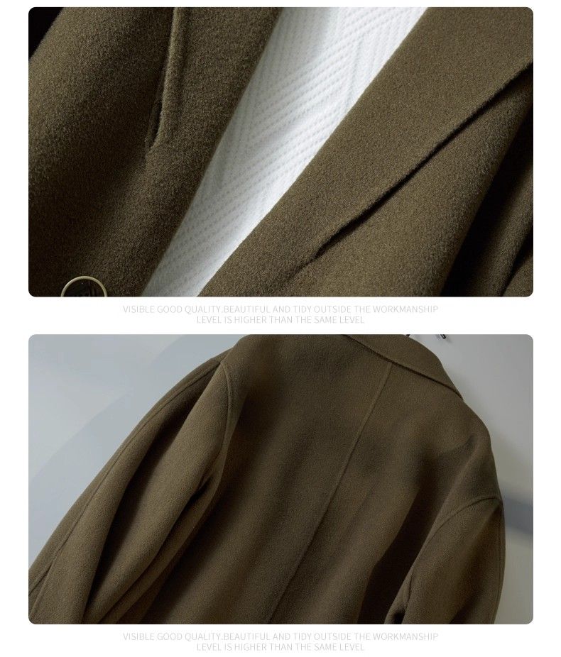2025 New Autumn Winter Wool Men's Mid-Length Trench Coat Loose Casual British Woolen Overcoat Trendy_voghion.com