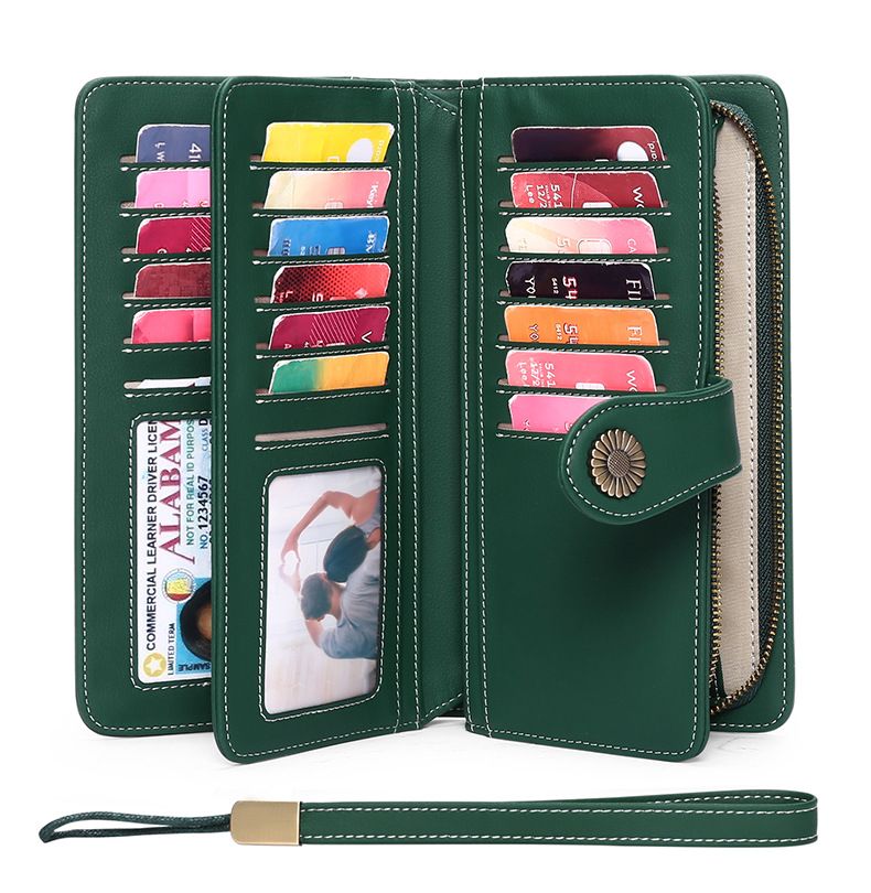 ladies long wallet RFID long clutch PU leather multi-functional ladies wallet_voghion.com