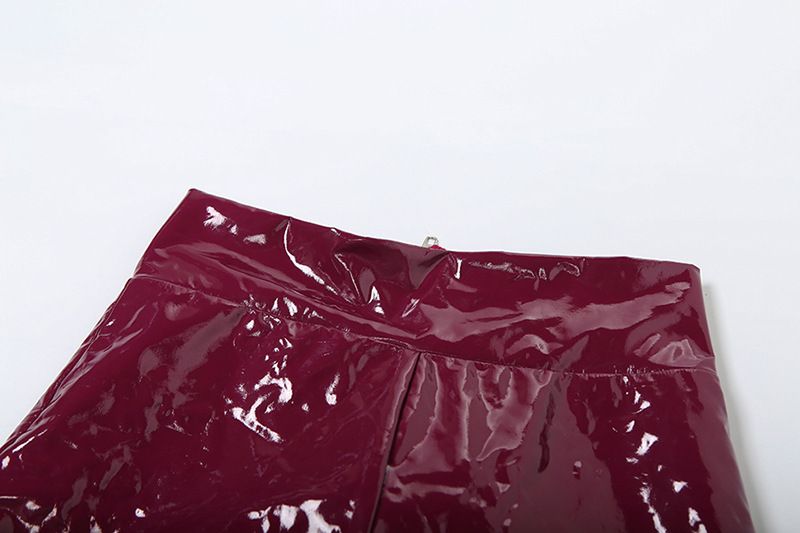 Women's Halter Neck PU Leather Set – Backless Crop Top & High-Waist Pants – Sexy Two-Piece Outfit (S-L)_voghion.com