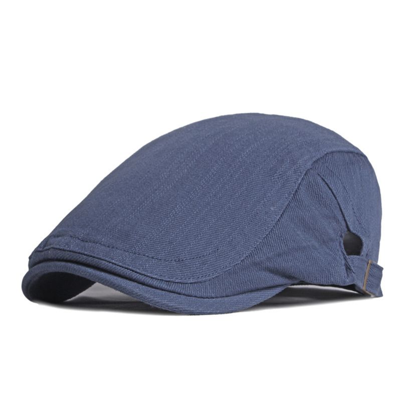 Noutăți ȘAPCĂ PLATĂ Beretă de vară pentru bărbați, bumbac, bej, stil britanic, șapcă plată solidă, reglabilă, 55-60 cm, negru, verde militar, gri_voghion.com