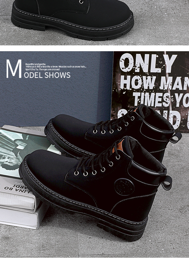 2023 nova moda clássica masculina de outono, durável, à prova d'água, botas martin de cano alto com fundo macio, antiderrapante_voghion.com