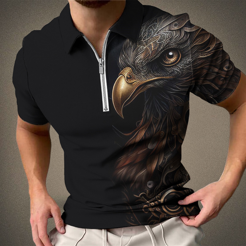 Yaz Kısa kollu 3d baskılı tişört erkek moda logosu rahat büyük boy nefes alabilen Polo tişört üstü_voghion.com