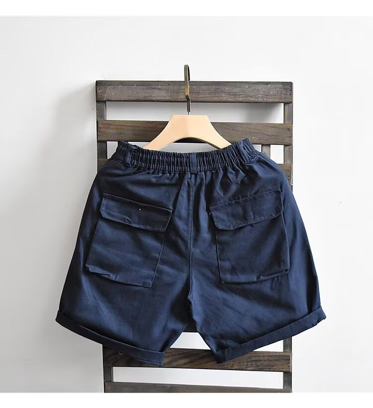 Cargo-Shorts für Herren – lässige, gerade geschnittene 5-Zoll-Shorts mit Taschen, leichte Baumwolle für den Sommer, Schwarz/Khaki/Blau/Grün_voghion.com