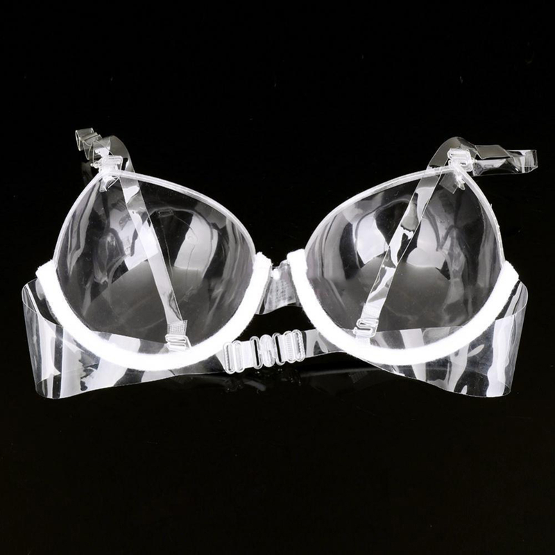 Weizhifu Transparent Plastic 3/4 Cup Clear Strap Invisible Bra Women\'s Sexy Underwear_voghion.com