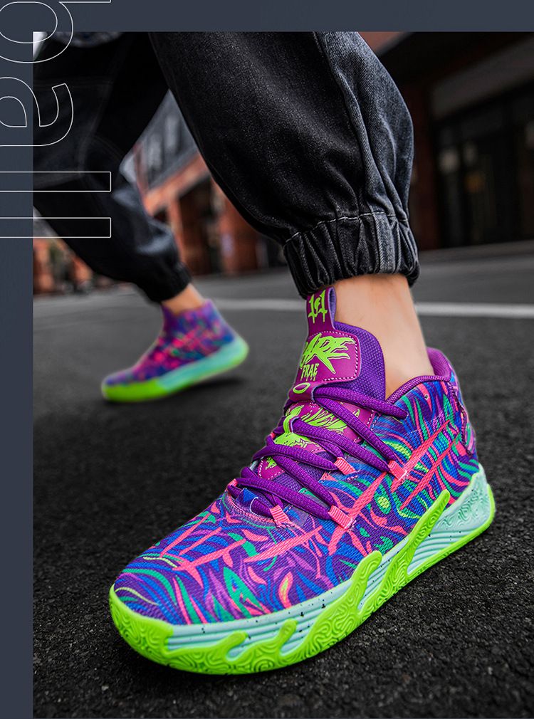 Zapatillas deportivas de baloncesto para estudiantes varones, prácticas zapatillas deportivas para niños con suelo de cemento que absorben los golpes, resistentes al desgaste y antideslizantes_voghion.com